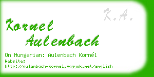 kornel aulenbach business card
